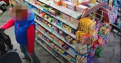 Woman captured on CCTV apparently stuffing sweets down her top at independent Swansea shop