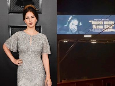 Lana Del Rey promotes new album with a single billboard – and it’s in her ex’s hometown