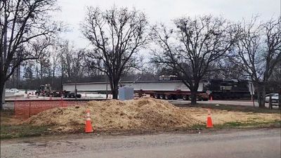 Dramatic Video Shows Train Crashing Into Semi Hauling Concrete Beam