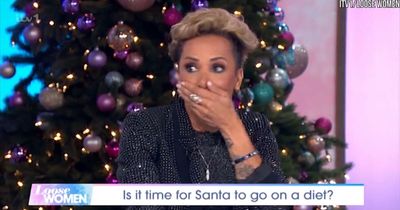 Loose Women's Dame Kelly Holmes covers her mouth after swearing live on air
