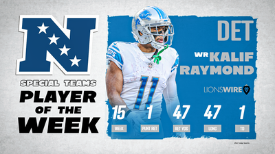 Kalif Raymond wins NFC Special Teams Player of the Week