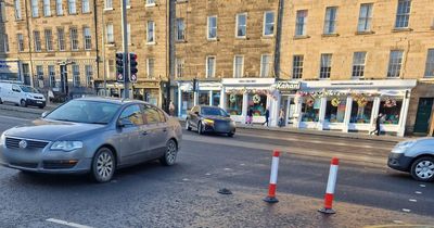 Bollards at controversial Edinburgh junction destroyed hours after being installed