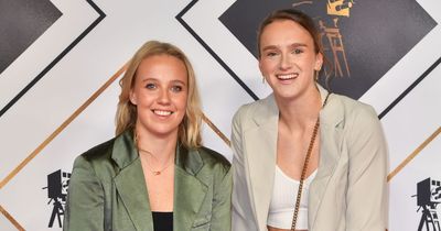 Lioness Beth Mead and her partner Vivianne Miedema on crutches at BBC Sports Personality of the Year after suffering same footballing injury