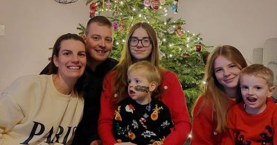 'Last Christmas little Caleb was fighting for his life with a mechanical heart'
