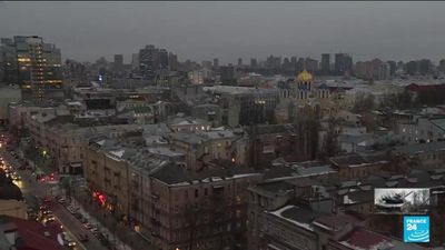 After nightfall, Kyiv is plunged into darkness