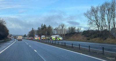 West Lothian driver rushed to hospital with 'serious' injuries after van overturns on M9