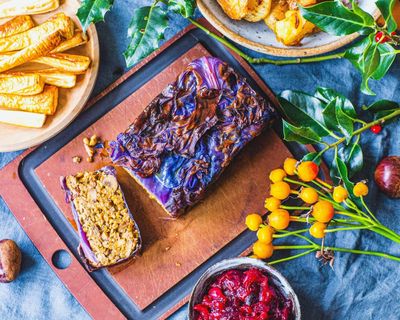 Bought too much red cabbage? Turn it into a festive nut roast – recipe