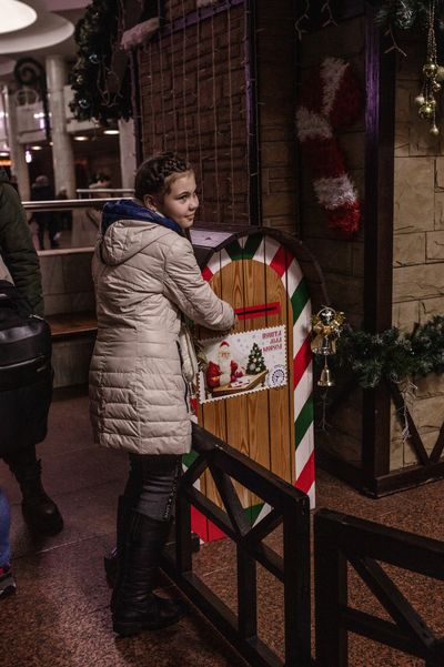 For their safety, Ukrainian kids send their Christmas wish lists underground