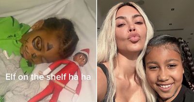 North West draws on 3-year-old brother Psalm's face in cruel Christmas TikTok prank