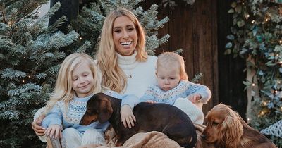 Stacey Solomon shares sweet Christmas card snap of herself with youngest kids on sleigh