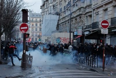 Paris shooting: Violent protests after three killed and three injured after gunman opens fire in city centre