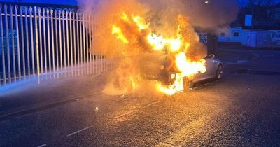 Car bursts into flames in Bedminster as fire crews rush to scene