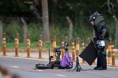 Brazilian anti-bomb police carry out operation near capital's airport