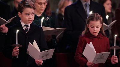 George and Charlotte in full voice for Kate’s Christmas Eve carol service