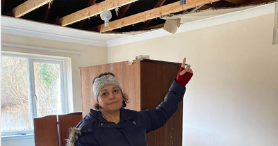 Scots mum comes home to find ceilings caved in and house wrecked by burst pipe