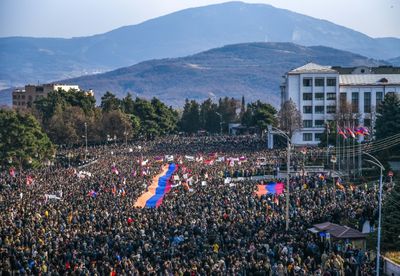 Thousands rally in Nagorno-Karabakh to protest land blockade