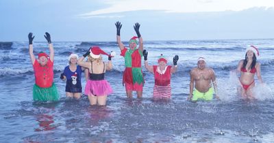 Hardy Brits brave bitter cold to swim outdoors in bonkers Christmas Day tradition