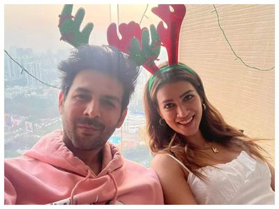'Shehzada' stars Kartik Aaryan and Kriti Sanon turn reindeers as they celebrate Christmas together - See photos