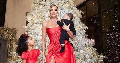Khloe Kardashian finally shows baby son's face while posing for festive photos