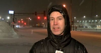 Sports reporter has fans in stitches as he moans about freezing blizzards