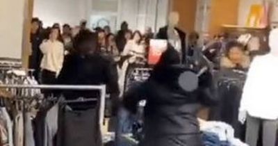 Two female shoppers brawl at Boxing Day sale in front of mortified staff