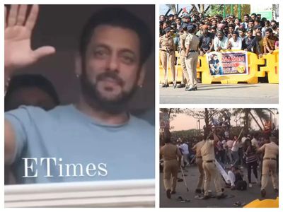 Salman Khan's fans go wild outside actor's residence on his birthday; Police resort to lathi charge to control crowd - WATCH
