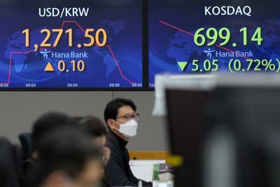 Asian shares mostly lower after tech-led fall on Wall Street