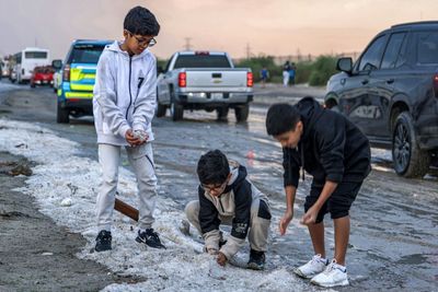 Rare hail brings winter white to desert hotspot Kuwait