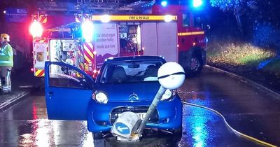 Driver crashes into central traffic island in Bristol