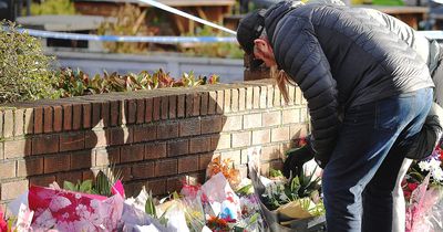Dad's emotional visit to read sea of floral tributes left to 'beautiful' daughter