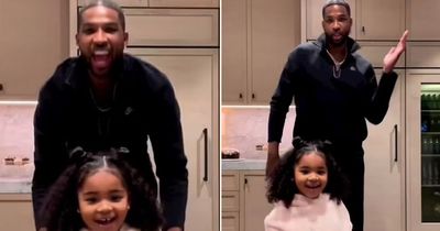Tristan Thompson dances with daughter True in ex Khloe Kardashian's kitchen