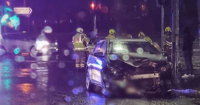 Car bumper destroyed following two-vehicle crash in Glasgow