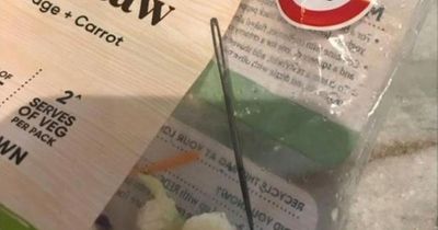 Mum slams 'lethal' £1 supermarket salad after biting into huge rusty sewing needle