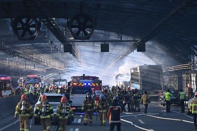 Fire after highway crash in South Korea kills 5, injures 37