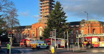 Huge emergency response after man scales scaffolding on town hall