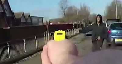 Dramatic footage shows brave unarmed police chasing down teen gunman near school