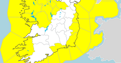 Met Eireann's double yellow warning as heavy rain and powerful gusts to hammer Ireland