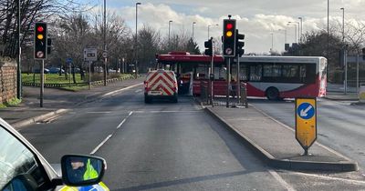 Man hospitalised after crash between cyclist and bus in Nottingham