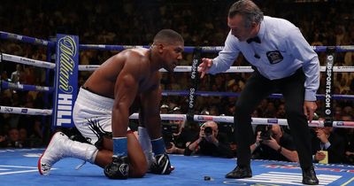 Anthony Joshua was "helped up" after being dropped by rival in sparring