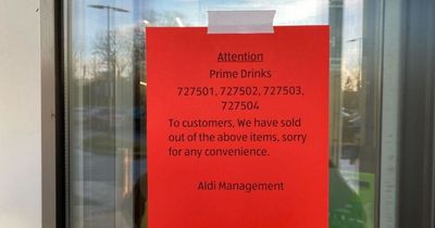 Aldi sorry after shoppers miss out on Prime drink due to 'extremely high' demand