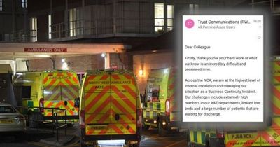 Leaked memo reveals Greater Manchester NHS trust is at 'highest level of internal escalation' amid mounting pressures