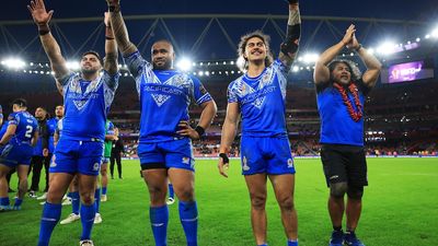 Samoa's Rugby League World Cup side receive heroes' welcome on trip home to Apia