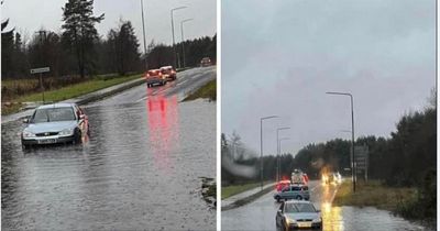 Heavy rain leaves West Lothian roads flooded