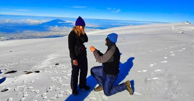 Irishman proposes to girlfriend at peak of Kilimanjaro 'with no plan B if she said no'