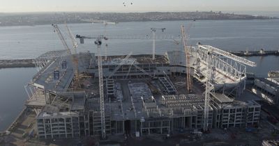 Everton new stadium's stunning progress shown in dramatic video