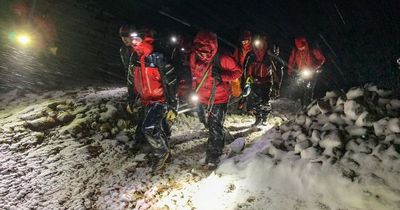 Walkers saved from snowbound Lake District fell by mountain rescuers and RAF just 44 minutes into the new year