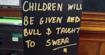 Landlady warns kids left alone in pub will be given Red Bull and taught to swear