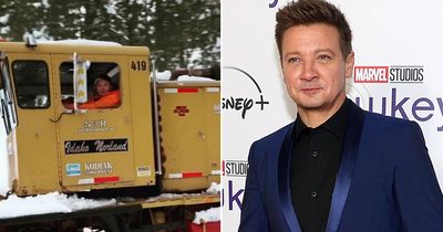 Pictures emerge of Jeremy Renner shovelling snow after he's airlifted to hospital