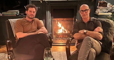 Jamie Dornan poses with Stanley Tucci as speculation sparks that the pair are planning a joint project