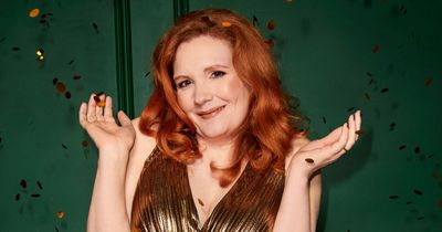 Corrie's Jennie McAlpine shows off her six-month baby bump in stunning gold dress